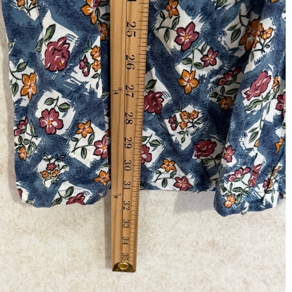 Vintage Denim Floral Dress Vest Retro 90s Y2K Womens Size Large‎ Festival Summer - Picture 3 of 7